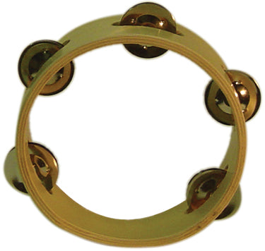 06 INCH TAMBOURINE WOOD 5 PRS JINGLES HEADLESS