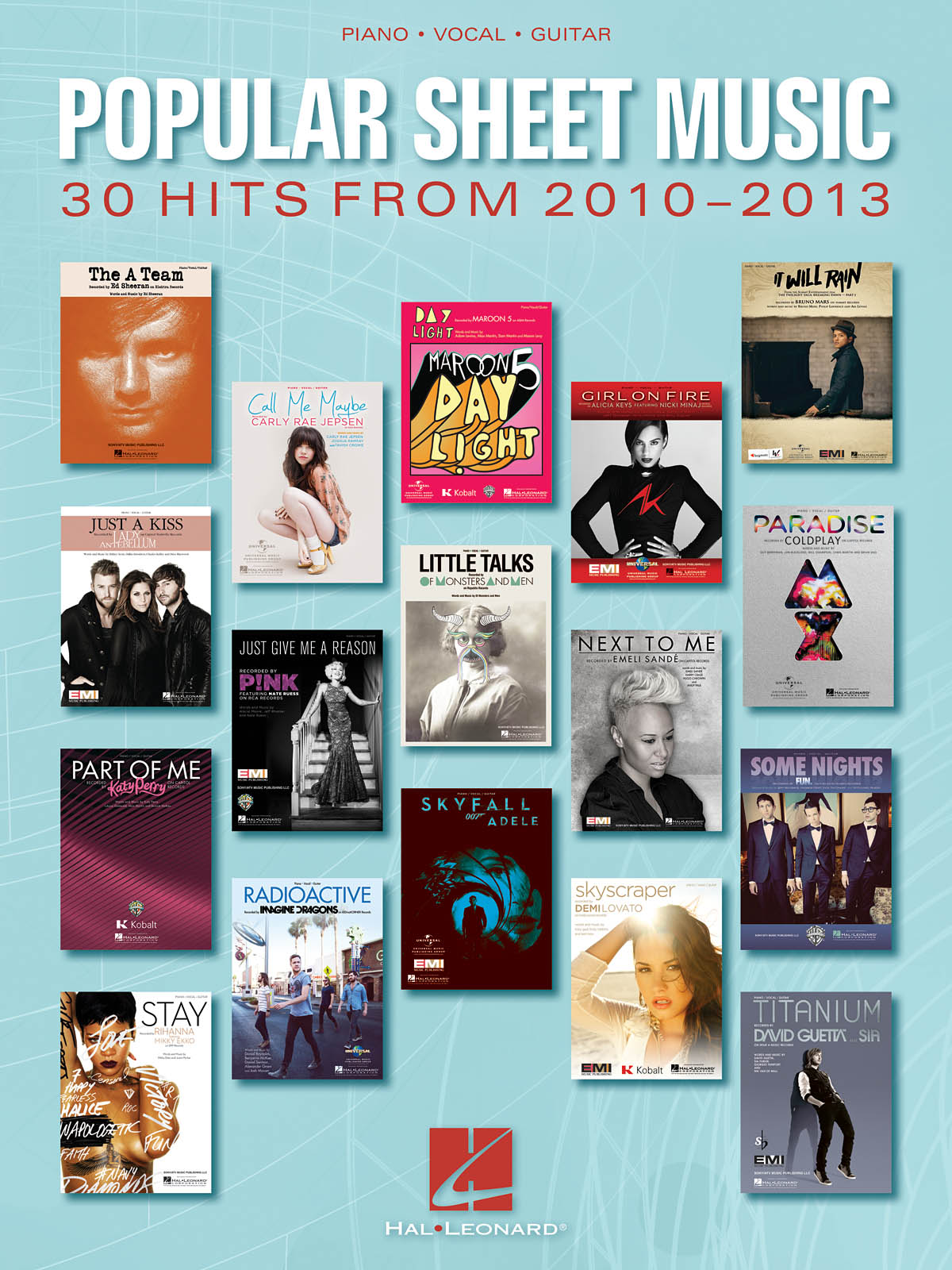 POPULAR SHEET MUSIC 30 HITS FROM 2010 - 2013 PVG