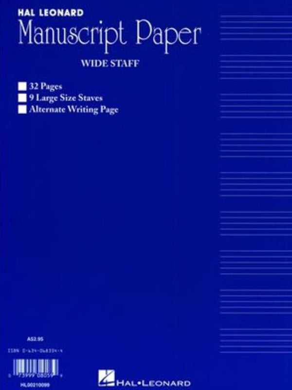 WIDE STAFF MANUSCRIPT PAD 32PAGE