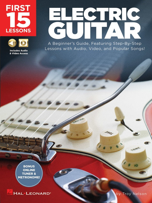 FIRST 15 LESSONS ELECTRIC GUITAR BK/OLM