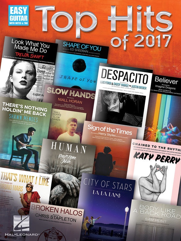 TOP HITS OF 2017 EASY GUITAR NOTES & TAB