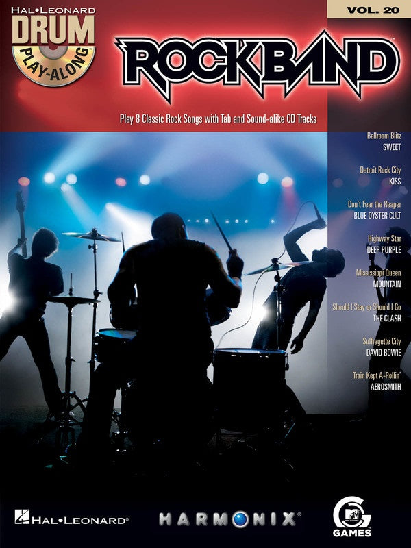 ROCK BAND DRUM PLAY ALONG BK 20 BK/CD