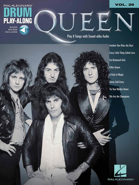 QUEEN DRUM PLAYALONG V29 BK/OLA