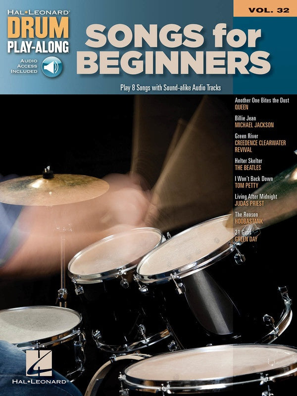 SONGS FOR BEGINNERS DRUM PLAY ALONG BK/CD V32